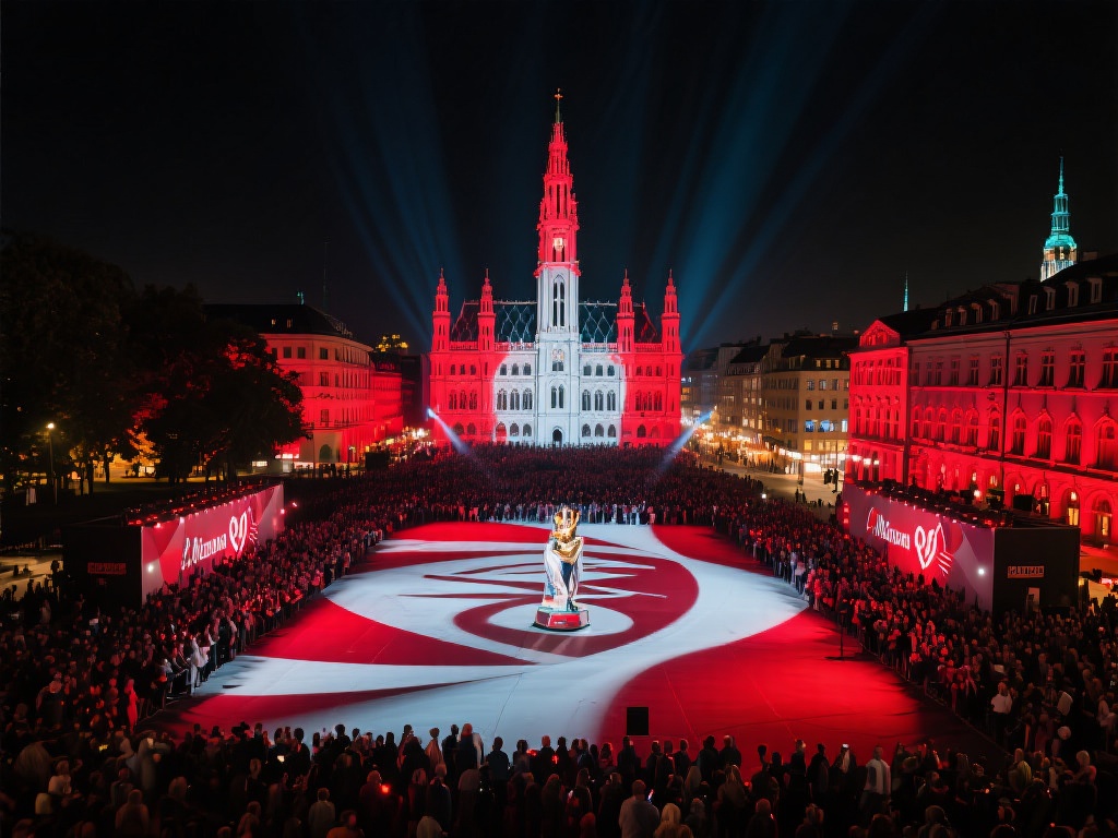 慕尼黑奥林匹克塔红白闪耀,庆祝拜仁勇夺联赛冠军 此次活动不仅是一场简单的灯光秀,更传递着
